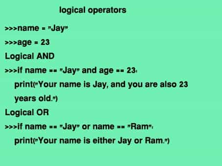 Logical operators