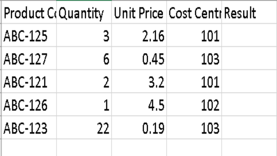 excel sheet