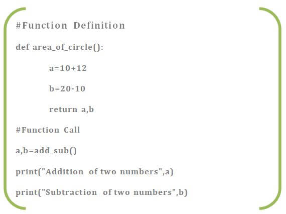 multiple return value with function definition