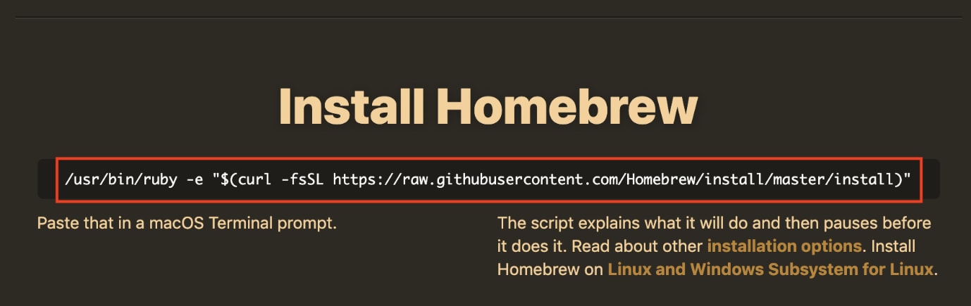 Install Home Brew