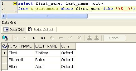 Wild Card Operator Table-5Wild Card Operator Table-5